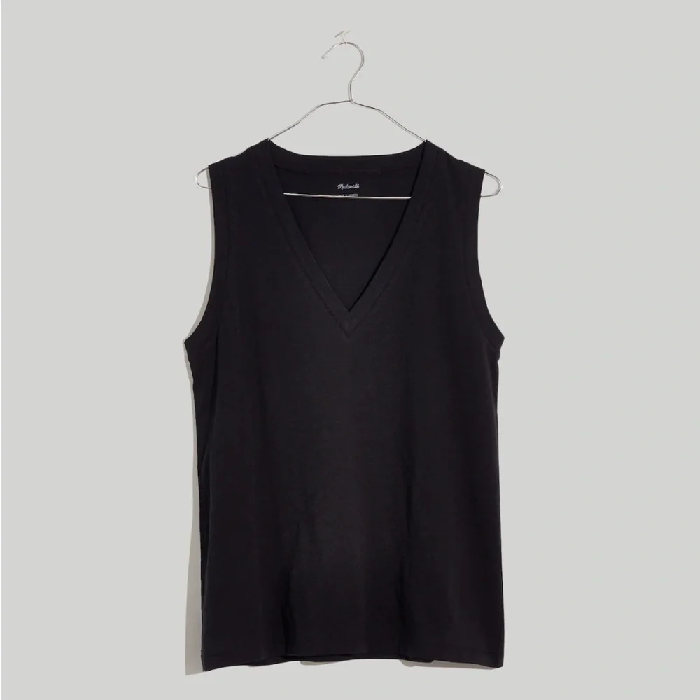 Madewell Whisper Cotton V-Neck Tank SIZE XS - Picture 6 of 7